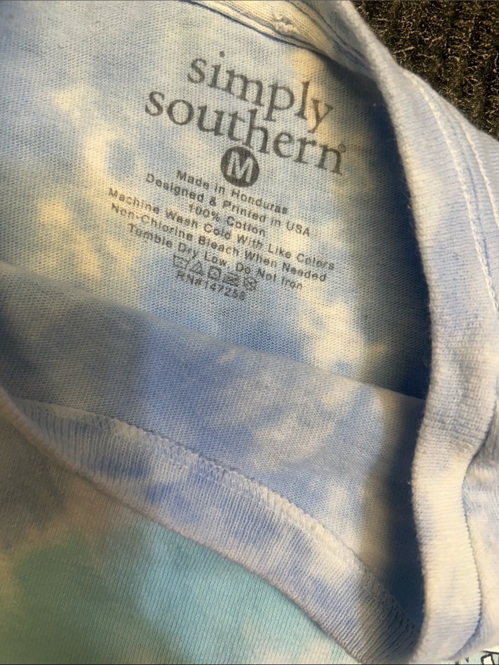 Simply Southern Blue & White Tie-Dye Short Sleeve Tee - Picture 2 of 3